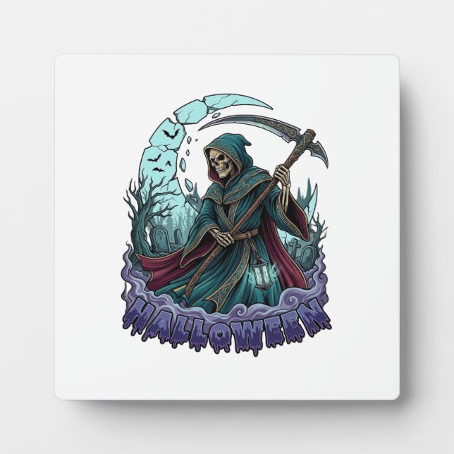 Placa Expositora Linterna de la Guadaña del Segador de Halloween Lu (Frente)