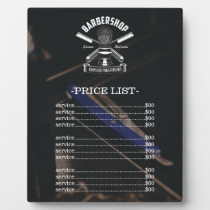 Placa Expositora Lista de precios del logotipo de Barbershop Profes
