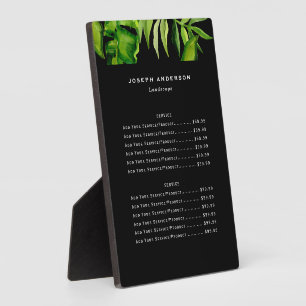 Placa Expositora Lista de precios profesionales de la siembra de cu