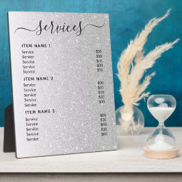 Placa Expositora Lista moderna de precios profesionales para empres