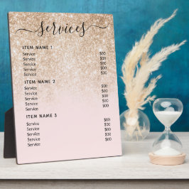 Placa Expositora Lista moderna de precios profesionales para empres