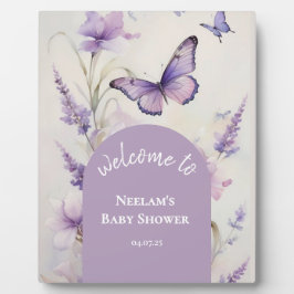 Placa Expositora Little Butterfly Garden Baby Shower Welcome