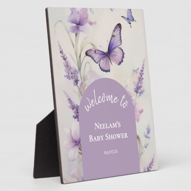 Placa Expositora Little Butterfly Garden Baby Shower Welcome (Lado)
