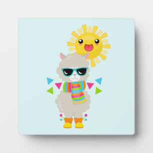 Placa Expositora Llama Guay y Sol sonriente Kawaii