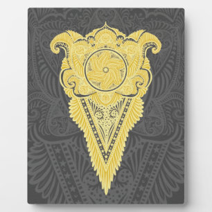 Placa Expositora Llama Ornamental Dorada