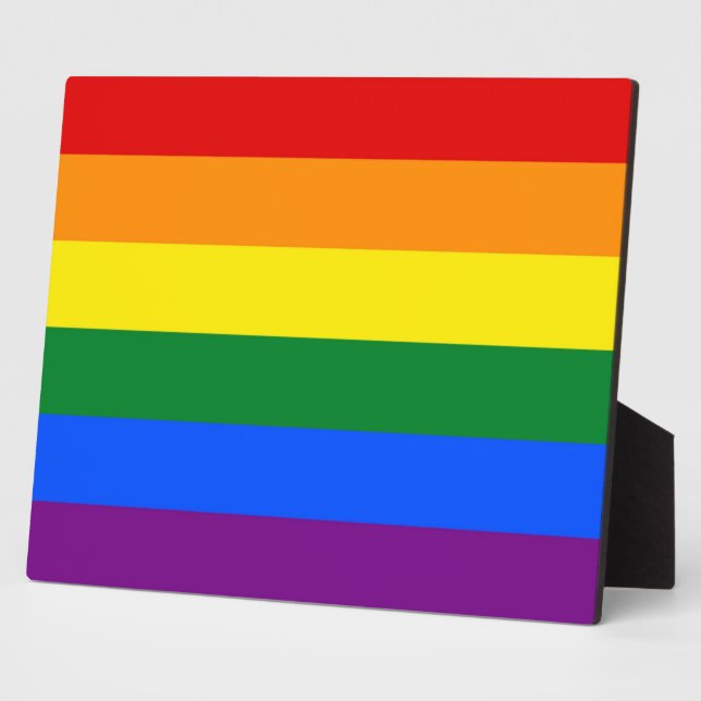 Placa Expositora Llanura de la bandera del orgullo LGBT arcoiris (Lado)