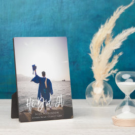 Placa Expositora Lo Hizo Moderna Foto De Graduación De Guión