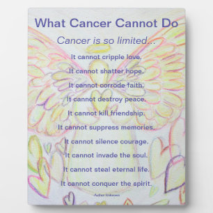 Placa Expositora Lo que el cáncer no puede hacer Poem Angel Art Pri