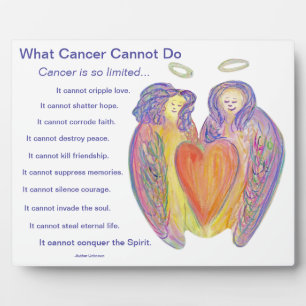 Placa Expositora Lo que el cáncer no puede hacer poema Angel Art Pl