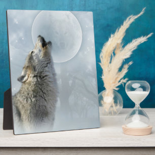 Placa Expositora Lobo Azul Moon Plaque 8X10