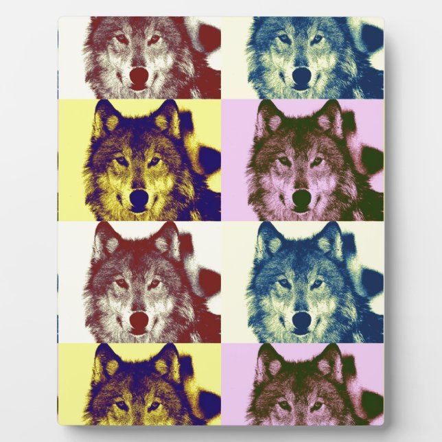 Placa Expositora Lobo de arte pop (Frente)