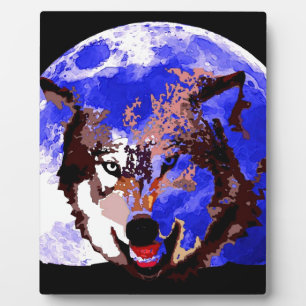 Placa Expositora Lobo y luna llena