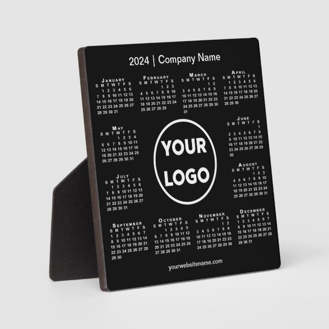 Placa Expositora Logo de la Compañía del Calendario 2024 Negra (Anverso)