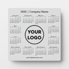 Placa Expositora Logo de la Compañía del Calendario 2025 Gray Busin