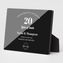 Placa Expositora Logo del Personalizado de 20 años de servicio del 