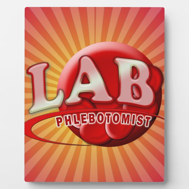 PLACA EXPOSITORA LOGOTIPO DE LAB PHLEBOTOMIST RBC (Frente)