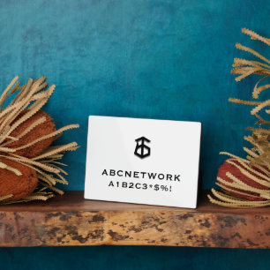 Placa Expositora Logotipo mínimo de Rótulo de contraseña de Wi-Fi