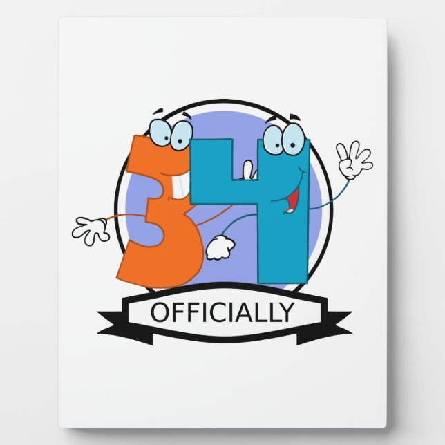 Placa Expositora Logotipo oficial de cumpleaños 34 (Frente)