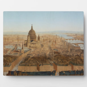 Placa Expositora Londres: una vista de pájaro de St. Paul's y el Ri