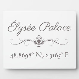 Placa Expositora Longitud del Elysée Palace Latitude