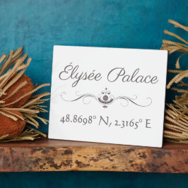 Placa Expositora Longitud del Elysée Palace Latitude