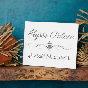 Placa Expositora Longitud del Elysée Palace Latitude