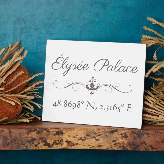 Placa Expositora Longitud del Elysée Palace Latitude (Lado)