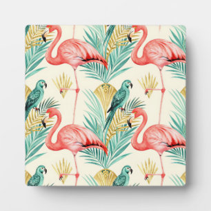 Placa Expositora Loro Flamingo Tropical Jungla