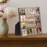 Placa Expositora Los 12 mejores nietos de Collage de fotos del mund<br><div class="desc">Crea tu propia placa de collage con 12 de tus fotos favoritas en un fondo de textura de madera. Personaliza con fotos de nietos . Hace un tesoro obsequio de keepsake para la abuela por el cumpleaños,  el día de la madre,  el día de los abuelos,  etc</div>