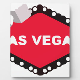 Placa Expositora Los dados de Las Vegas iluminan los casinos de jue