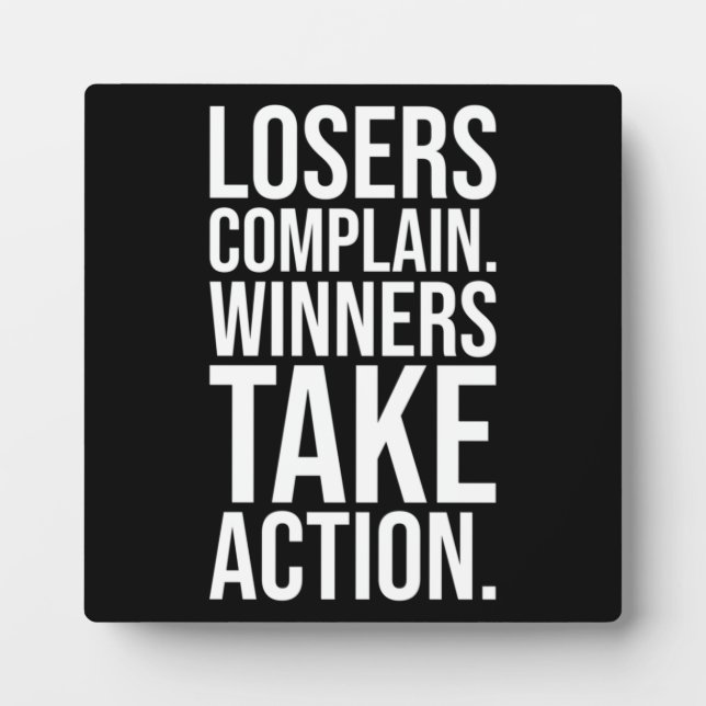 Placa Expositora Los ganadores toman acción (Frente)