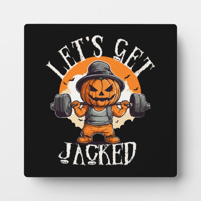 Placa Expositora Los hombres se ponen nerviosos de calabaza Jack-O- (Frente)