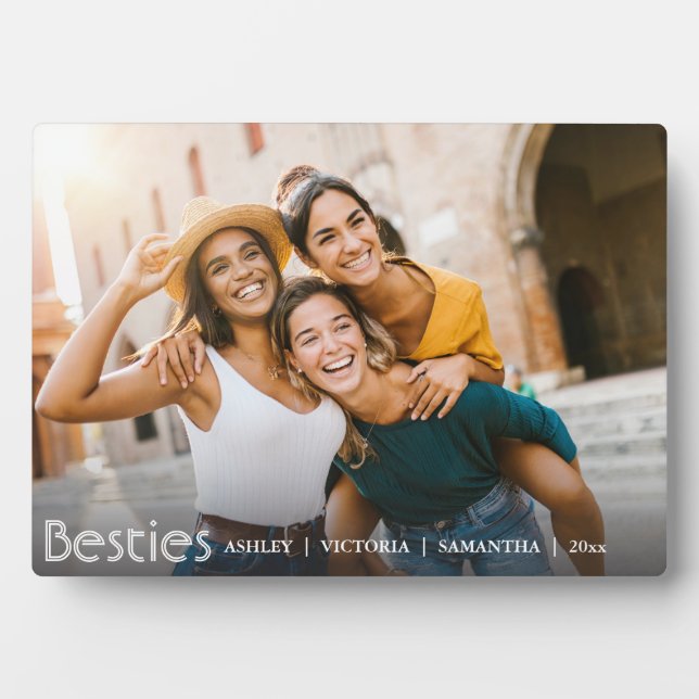 Placa Expositora Los mejores amigos modernos para siempre amistad (Frente)