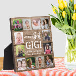Placa Expositora Los mejores nietos Gigi del mundo 12 Collages de f<br><div class="desc">Crea tu propia placa de collage con 12 de tus fotos favoritas en un fondo de textura de madera. Personaliza con fotos de nietos . Hace un tesoro obsequio de keepsake para la abuela por el cumpleaños,  el día de la madre,  el día de los abuelos,  etc</div>