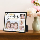 Placa Expositora Los nietos hacen de la vida grandes abuelos 4 foto<br><div class="desc">Un moderno regalo de collage de fotos para los abuelos con una frase sentimental "Los nietos hacen la vida grandiosa". Personalízate con 4 fotos y nombres de nietos para convertirlo en un regalo memorable para los Navidades el día de la madre,  el día de los abuelos y el cumpleaños.</div>