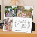 Placa Expositora Los nietos hacen una cita del gran collage de foto<br><div class="desc">Collage de fotos familiares con una considerada frase editable "los nietos hacen la vida grandiosa" haciendo un elegante y lindo regalo de sake para los abuelos en un cumpleaños,  el Día del Padre o el Día de la Madre. Día de los abuelos o Navidades.</div>