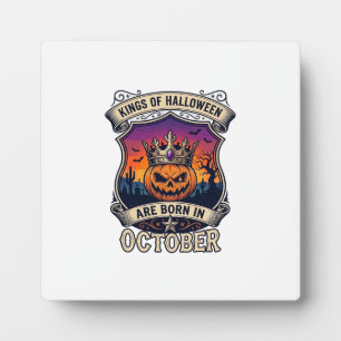 Placa Expositora Los Reyes Halloween Nacen Corona Calabaza Murciéla