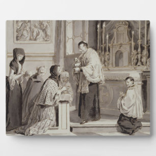 Placa Expositora Los siete sacrificios: Comunión, 1779 (pluma, marr