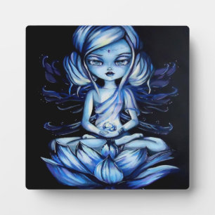 Placa Expositora Lotus Fairy Meditation Fantasy Art Plaque