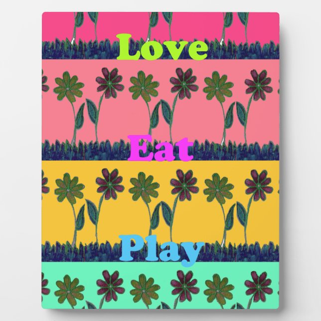 Placa Expositora Love Eat Play Art Print (Frente)