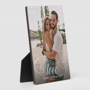 Placa Expositora LOVE Elegant Calligraphy Couple Photo Boda