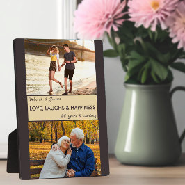 Placa Expositora Love Laughs Felicidad Parejas Aniversario de la fo