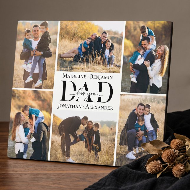 Placa Expositora Love You Always Dad Simple Photo Collage Keepsake (Love You Always Dad Simple Photo Collage Keepsake Plaque)