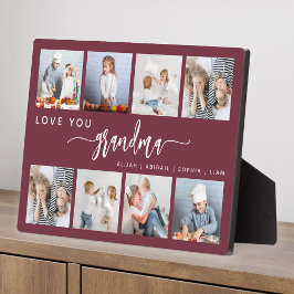 Placa Expositora Love You Grandma 8 Photo Collage Burgundy