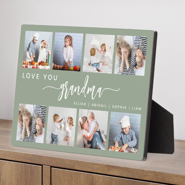 Placa Expositora Love You Grandma 8 Photo Collage Sage Green (Subido por el creador)