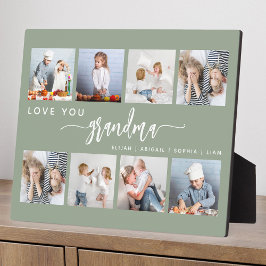 Placa Expositora Love You Grandma 8 Photo Collage Sage Green