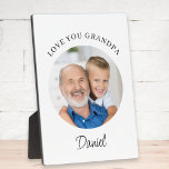 Placa Expositora Love You Grandpa Photo<br><div class="desc">This stylish Grandpa keepsake photo plaque says "Love you,  Grandpa" and is easily customizable with your name and photo.
It makes a special gift for a special grandparent.</div>
