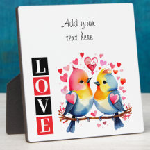 Lovebirds texto personalizado romántico San Valent