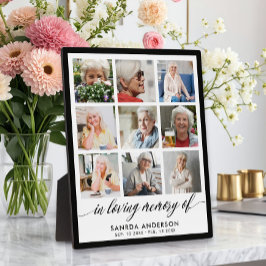 Placa Expositora Loving Memory Modern Memorial Photo Collage