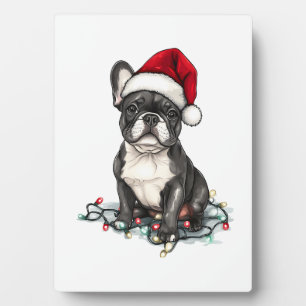 Placa Expositora Luces de Navidad de Bulldog Francés Regalos de Per